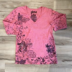 Pink Half Sleeved Glima Top